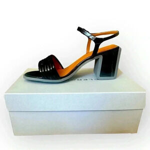 Robert Clergerie - Kelly V Maxi Croco Noir DBL Gold Rare/ NIB (US9)